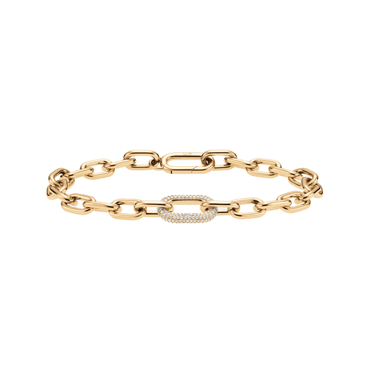 Crystal Link Bracelet Gold