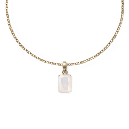 Mother of Pearl Octagon Gold Charm
