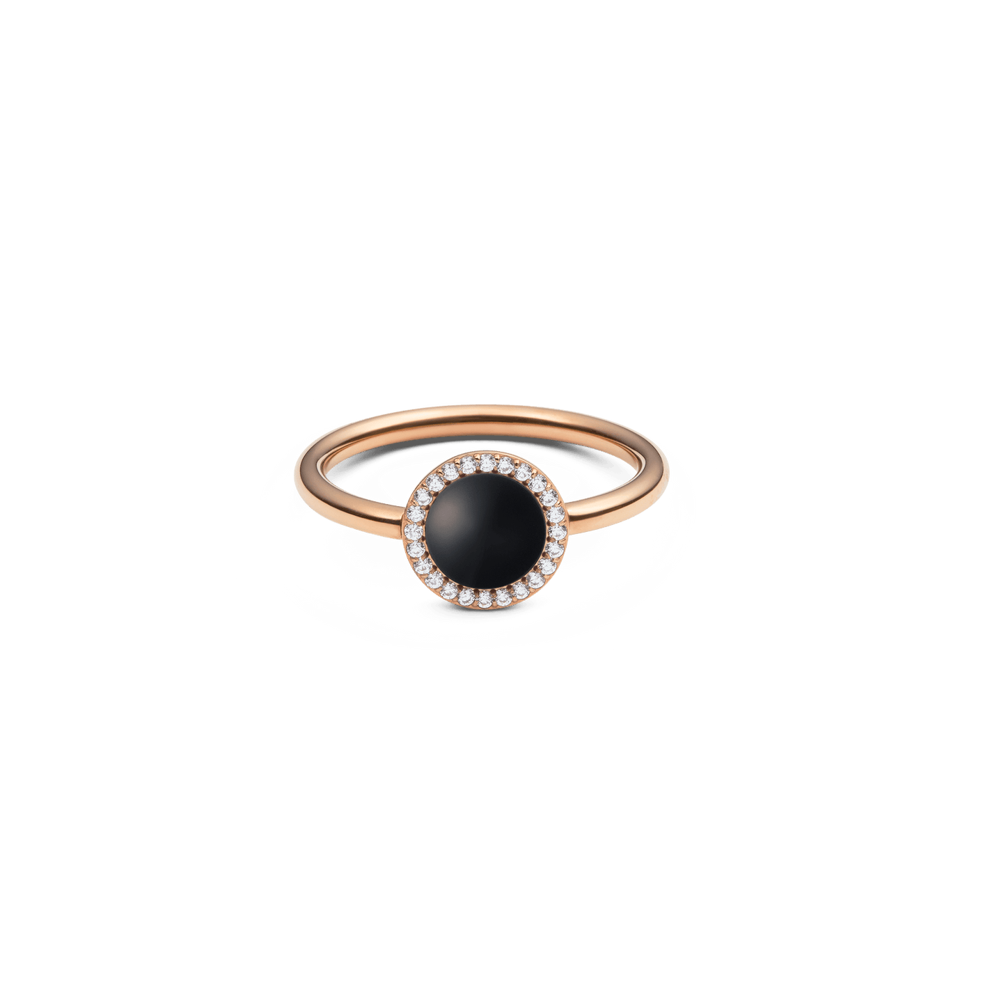 Audrey Ring Black Agathe Rose Gold