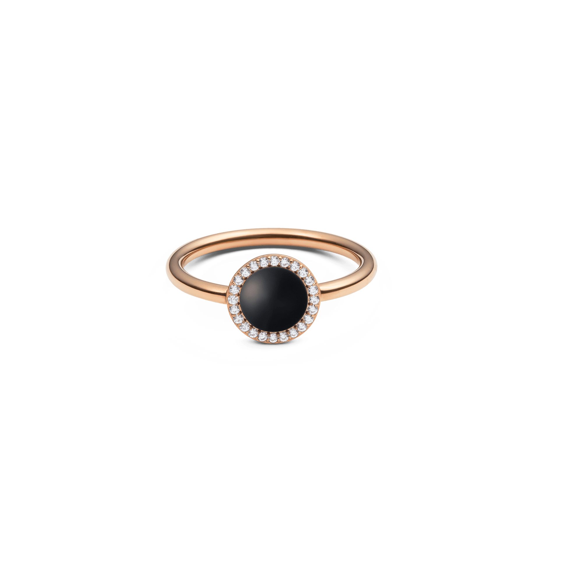 Audrey Ring Black Agathe Rose Gold