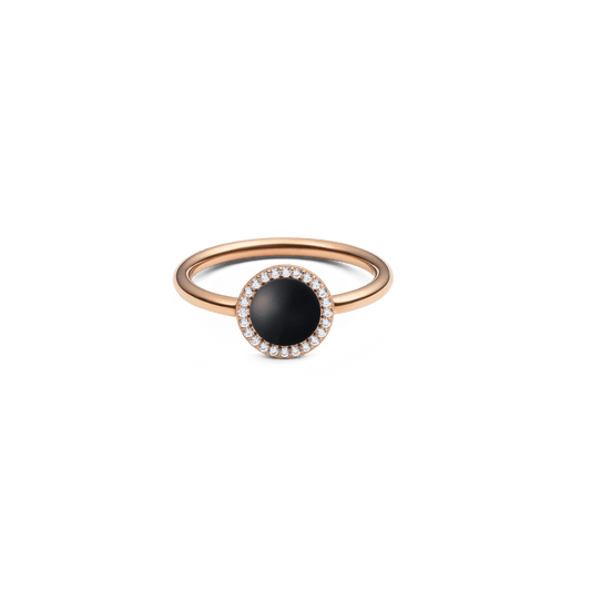 Audrey Ring Black Agathe Rose Gold