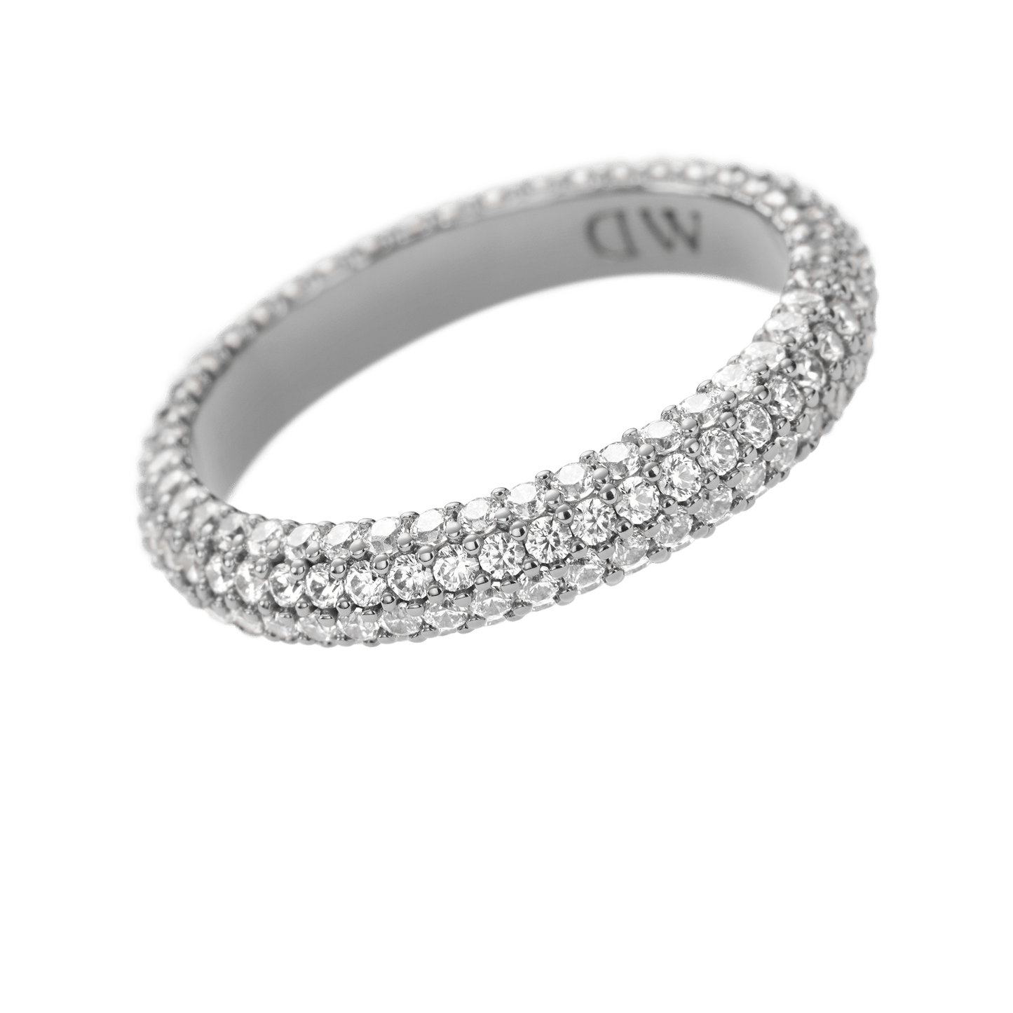 Pavé Crystal Ring Silver Set