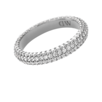 Pavé Crystal Ring Silver Set