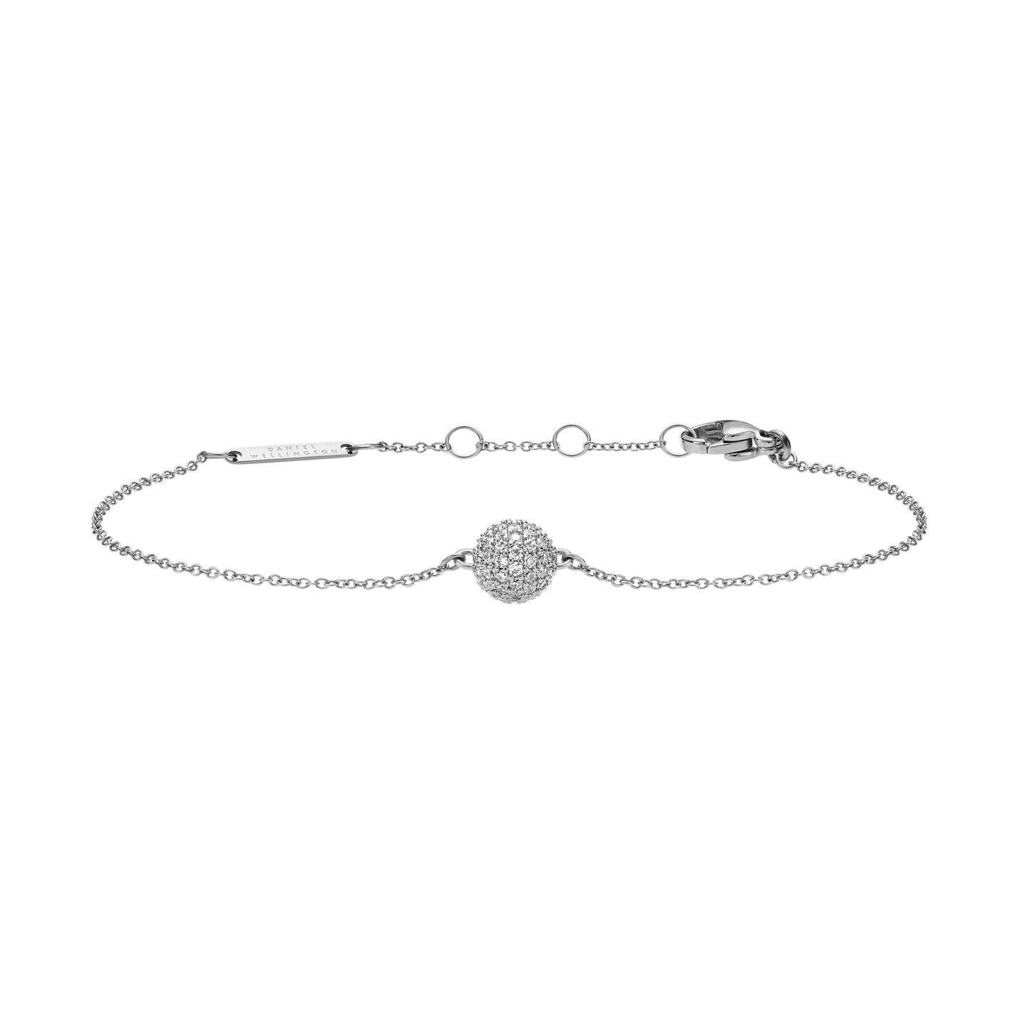 Pavé Crystal Pendant Bracelet Silver