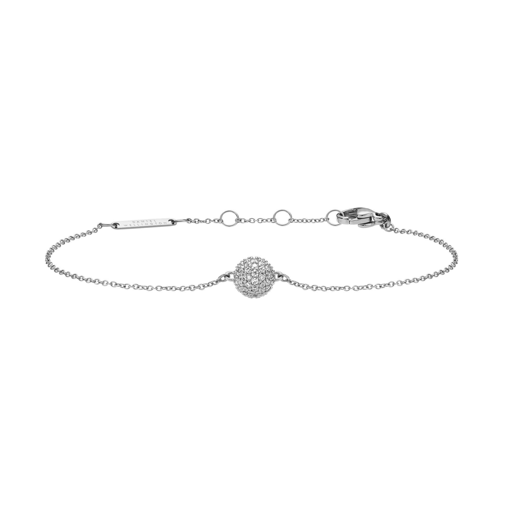 Pavé Crystal Pendant Bracelet Silver