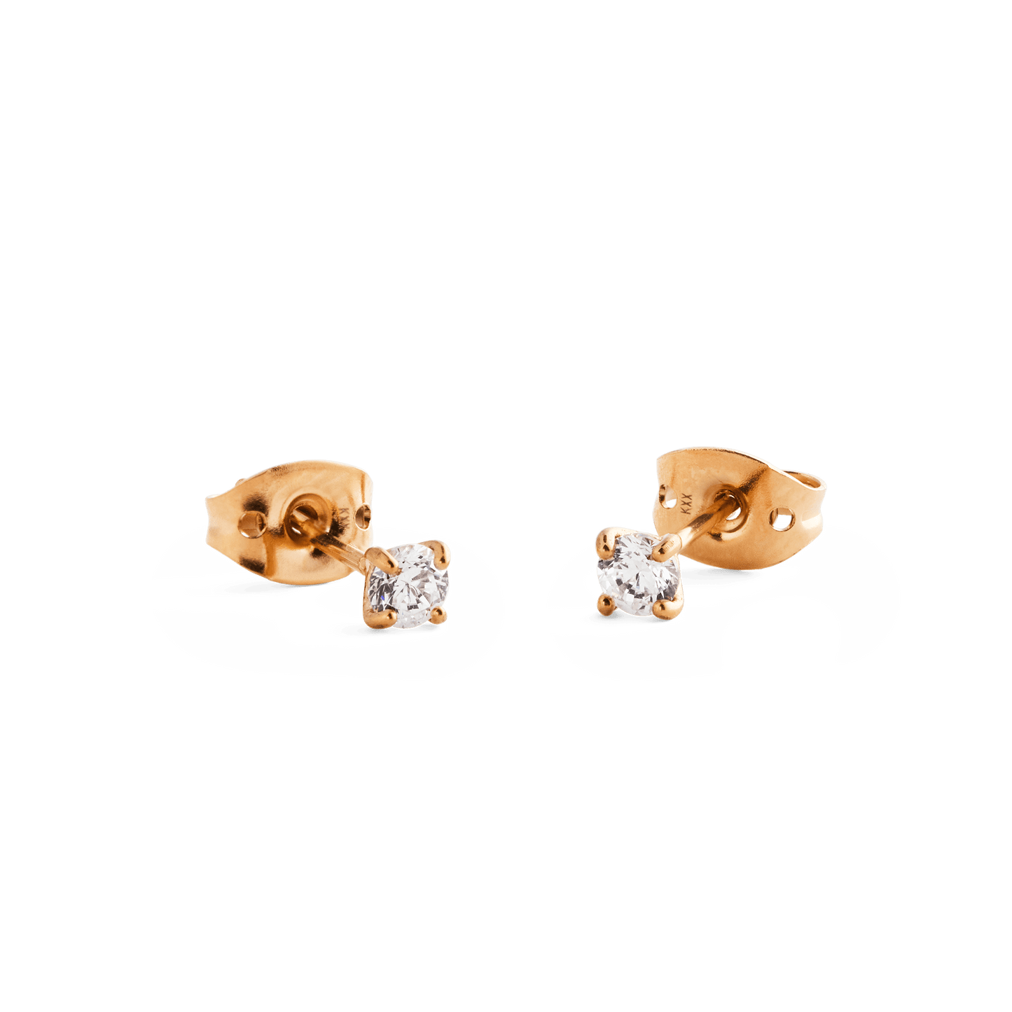 Mirelle Solitaire Stud Earrings Rose Gold
