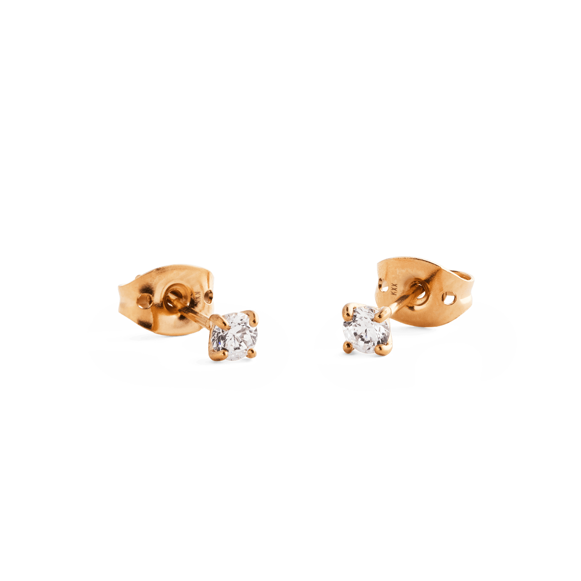 Mirelle Solitaire Stud Earrings Rose Gold