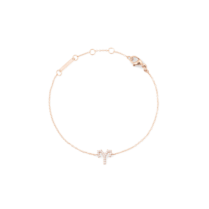 Crystal Zodiac Chain Bracelet Rose Gold