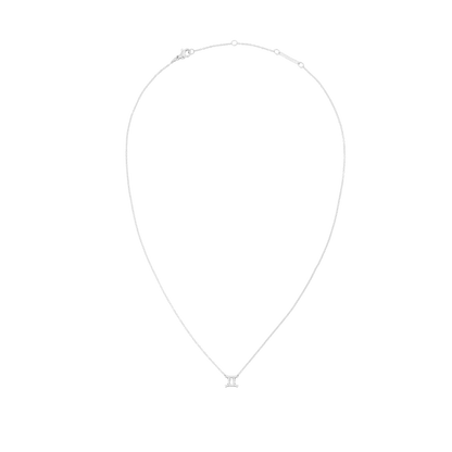 Crystal Zodiac Chain Necklace Silver
