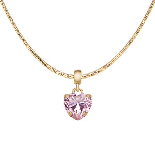 Heart Pink Crystal Charm G
