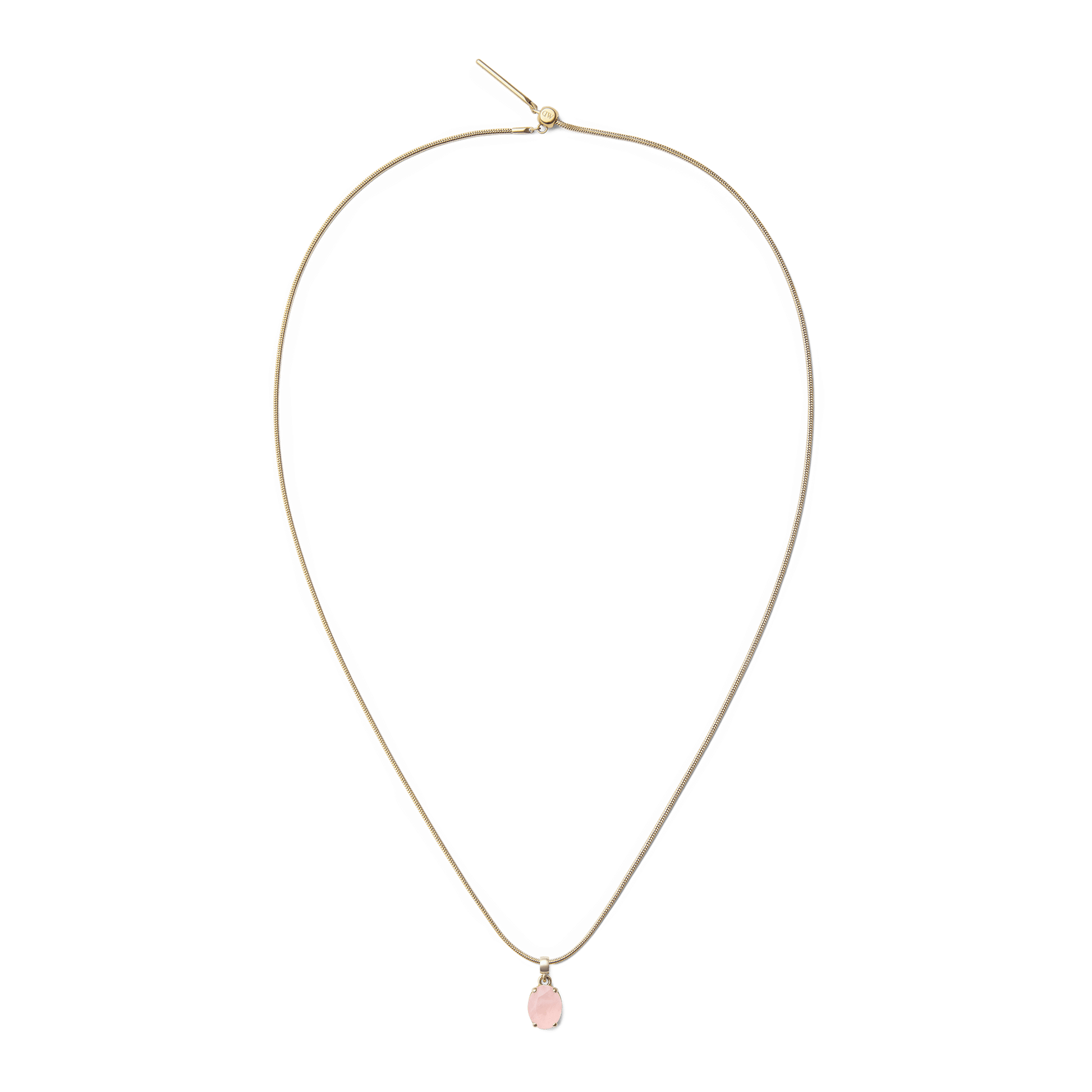 Rose Quartz Oval Gold Charm