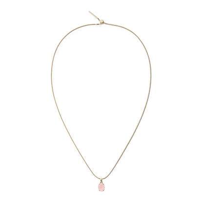 Rose Quartz Oval Gold Charm