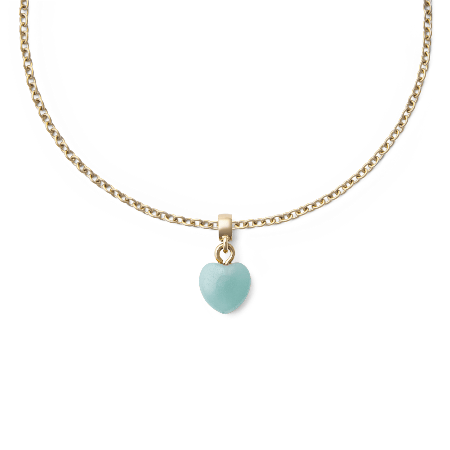 Amazonite Heart Gold Charm