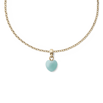 Amazonite Heart Gold Charm