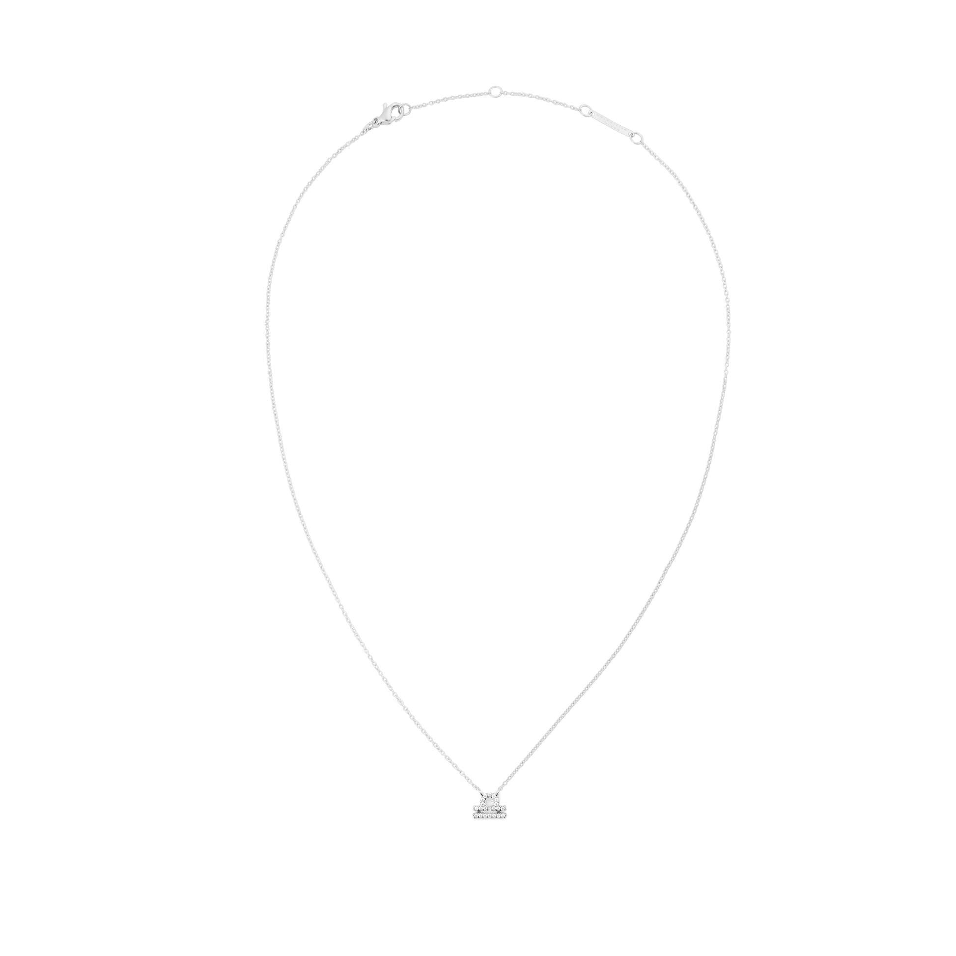 Crystal Zodiac Chain Necklace Silver