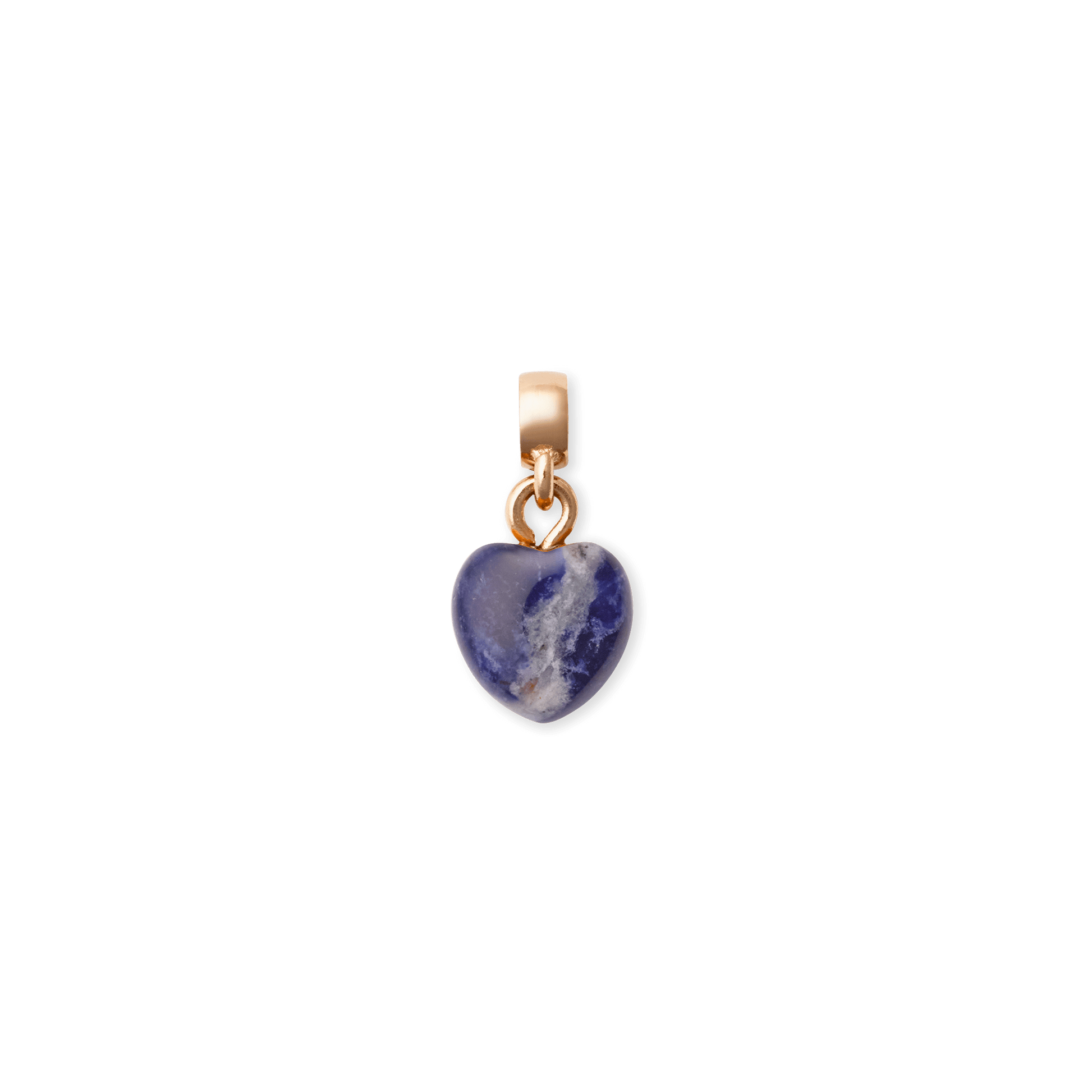 Blue Spot Heart Rose Gold Charm