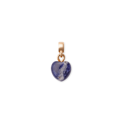 Blue Spot Heart Rose Gold Charm
