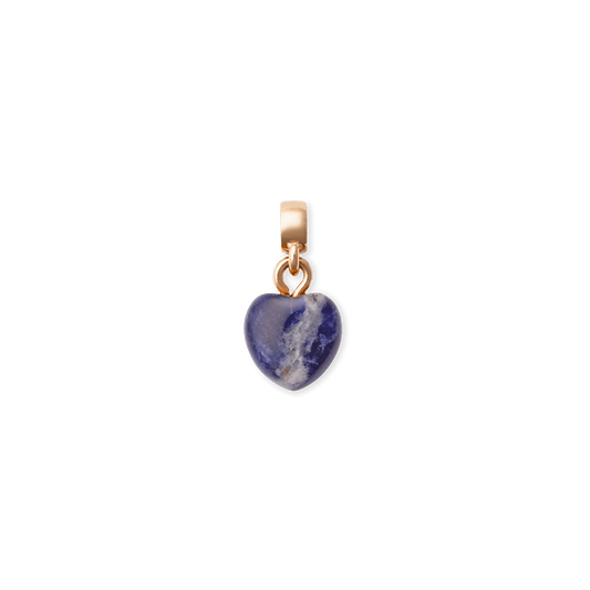 Blue Spot Heart Rose Gold Charm