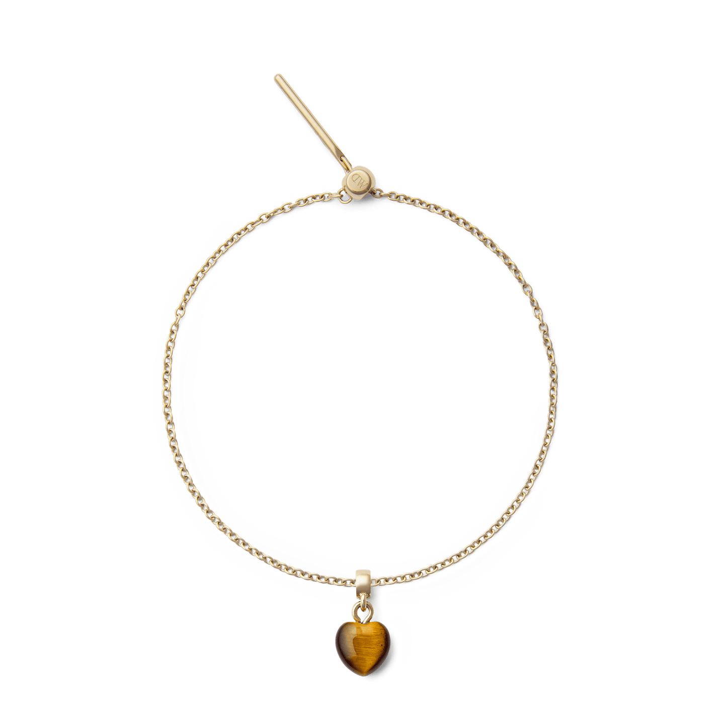 Tiger eye Heart Gold Charm