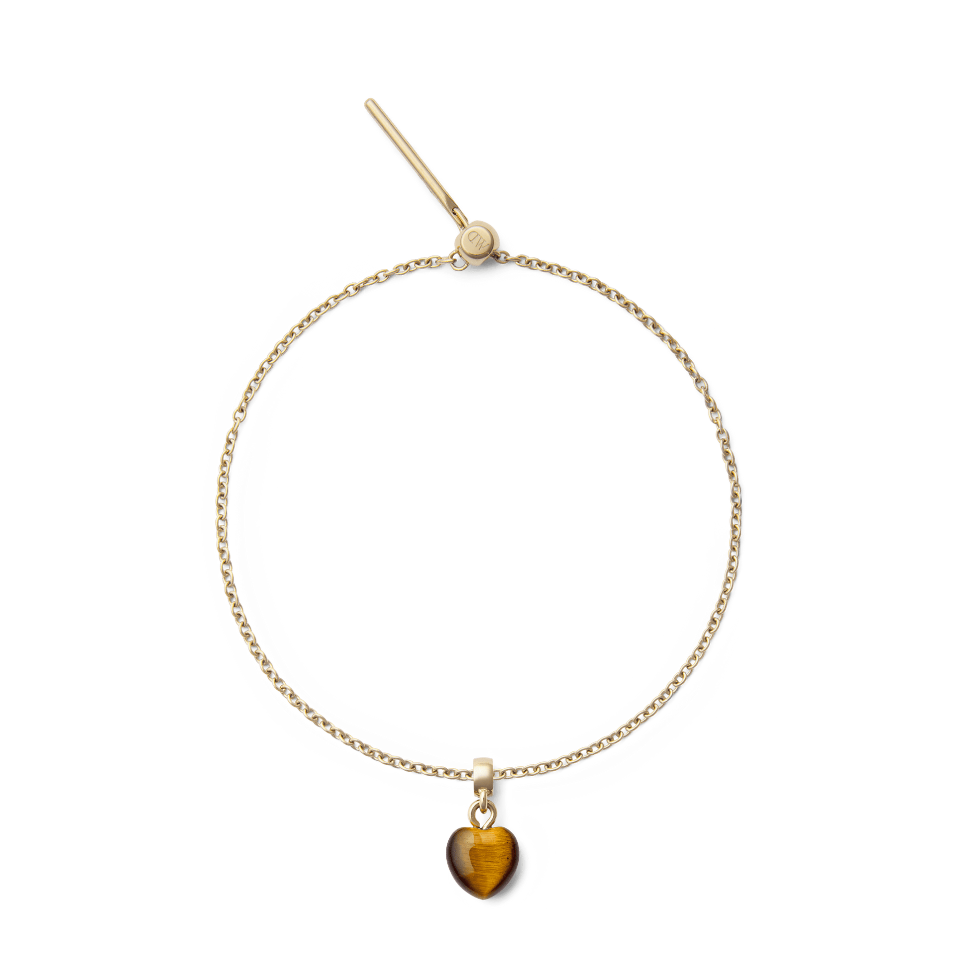 Tiger eye Heart Gold Charm