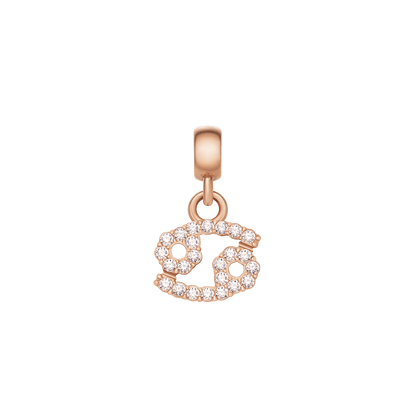 Crystal Zodiac Charm Rose Gold