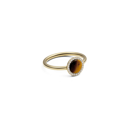 Audrey Ring Tiger Eye Gold