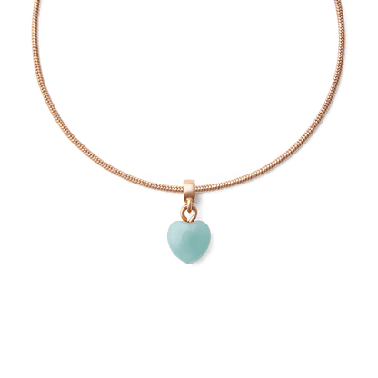 Amazonite Heart Rose Gold Charm