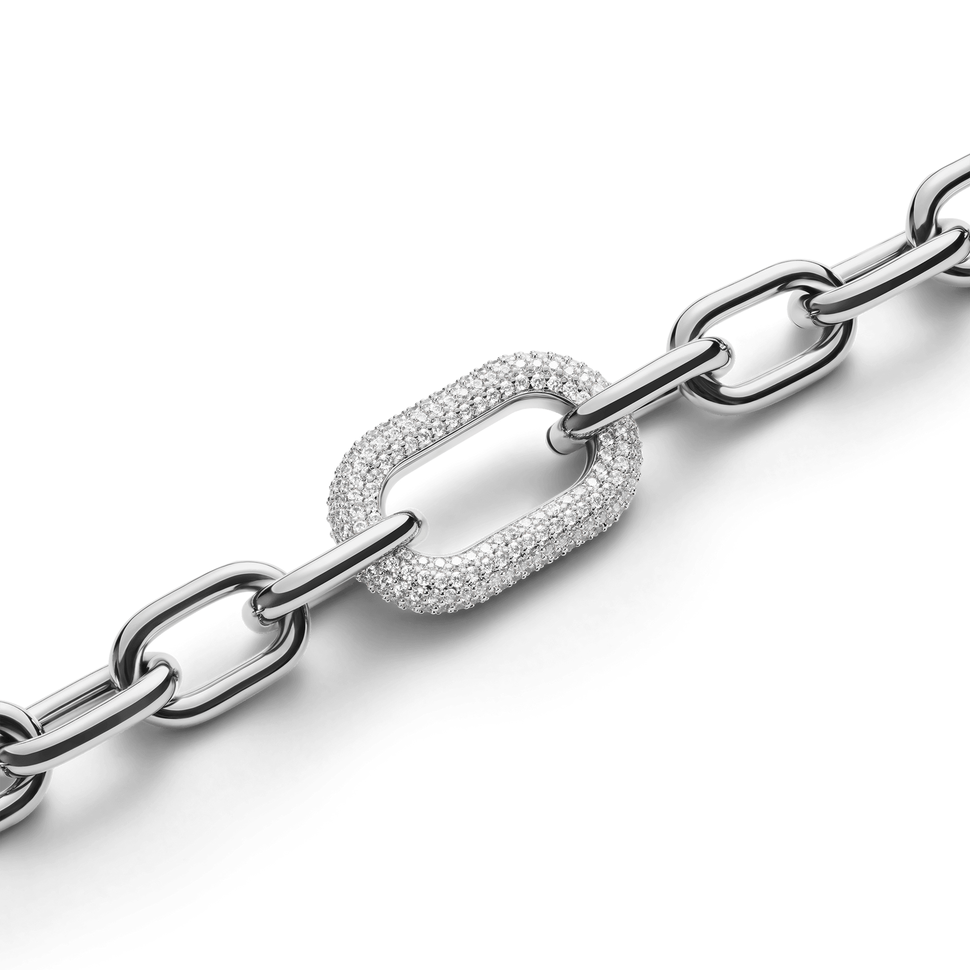 Crystal Link Necklace Silver