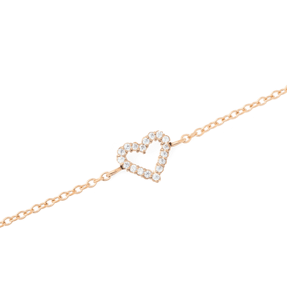 Mirelle Heart Bracelet Rose Gold