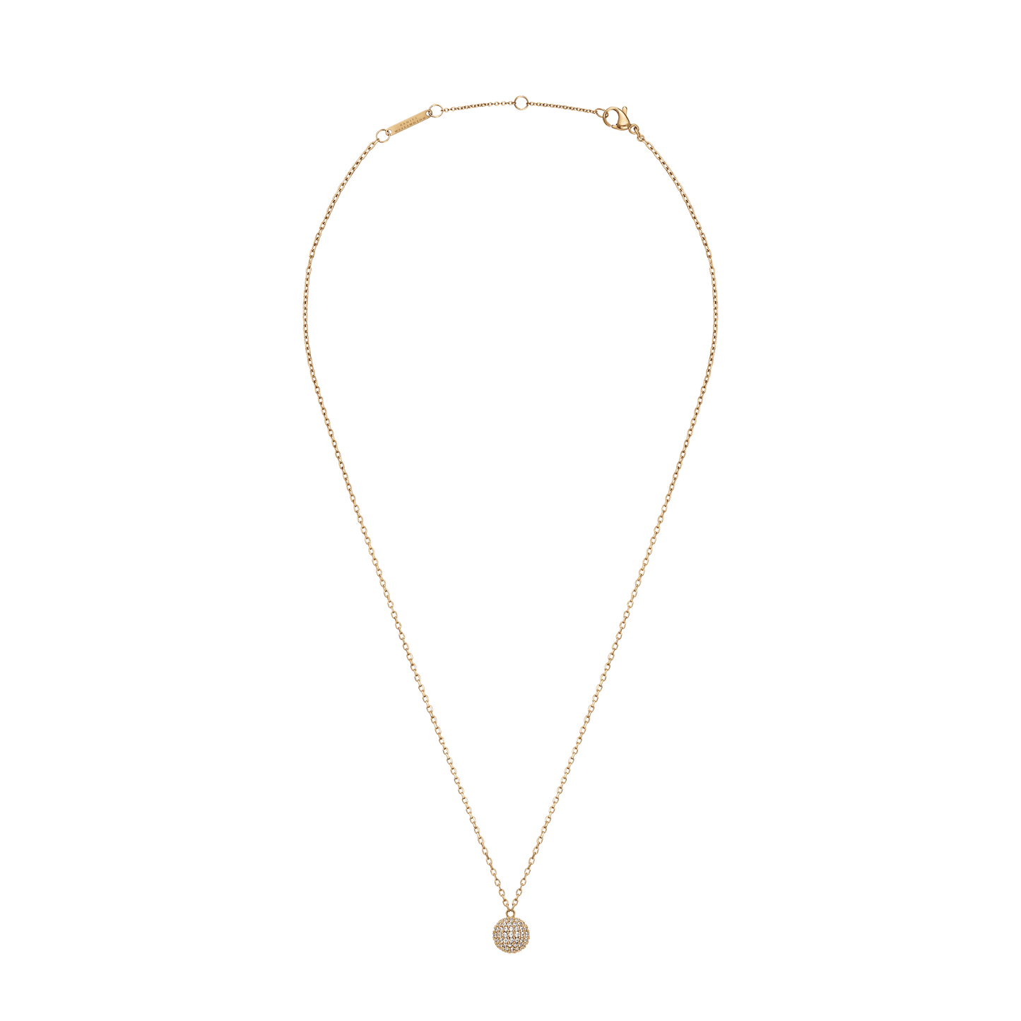 Pavé Crystal Pendant Necklace Gold