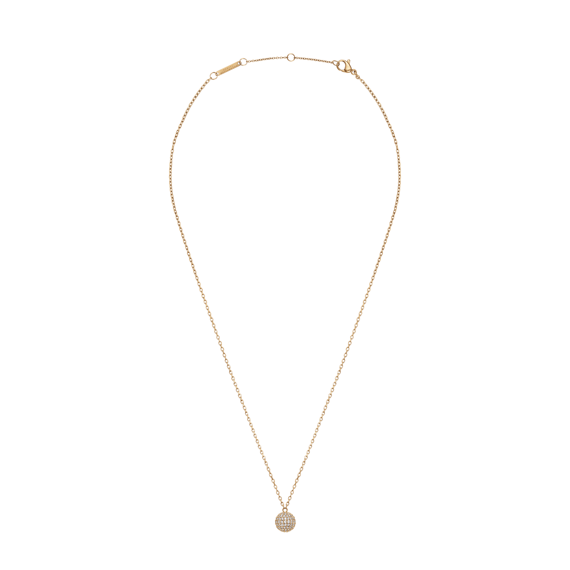 Pavé Crystal Pendant Necklace Gold