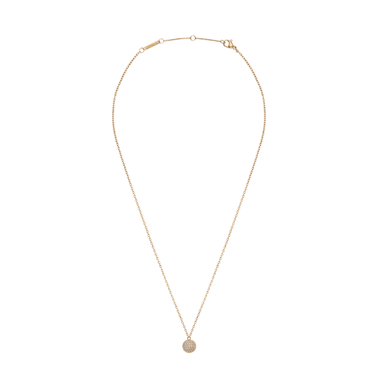 Pavé Crystal Pendant Necklace Gold