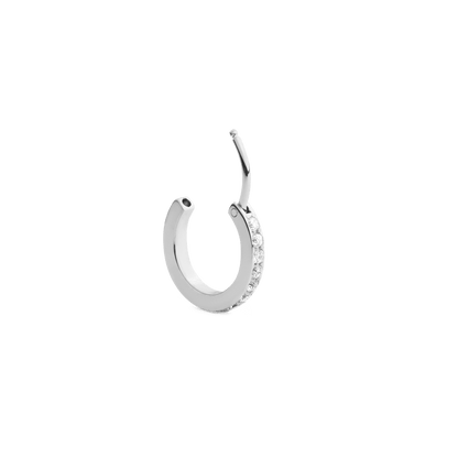 Crystal Hoop Earring Silver