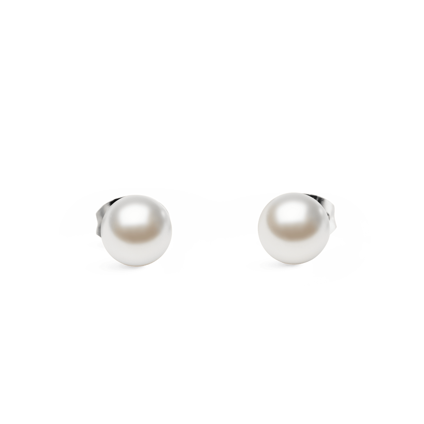 Pearl Stud Earrings Silver