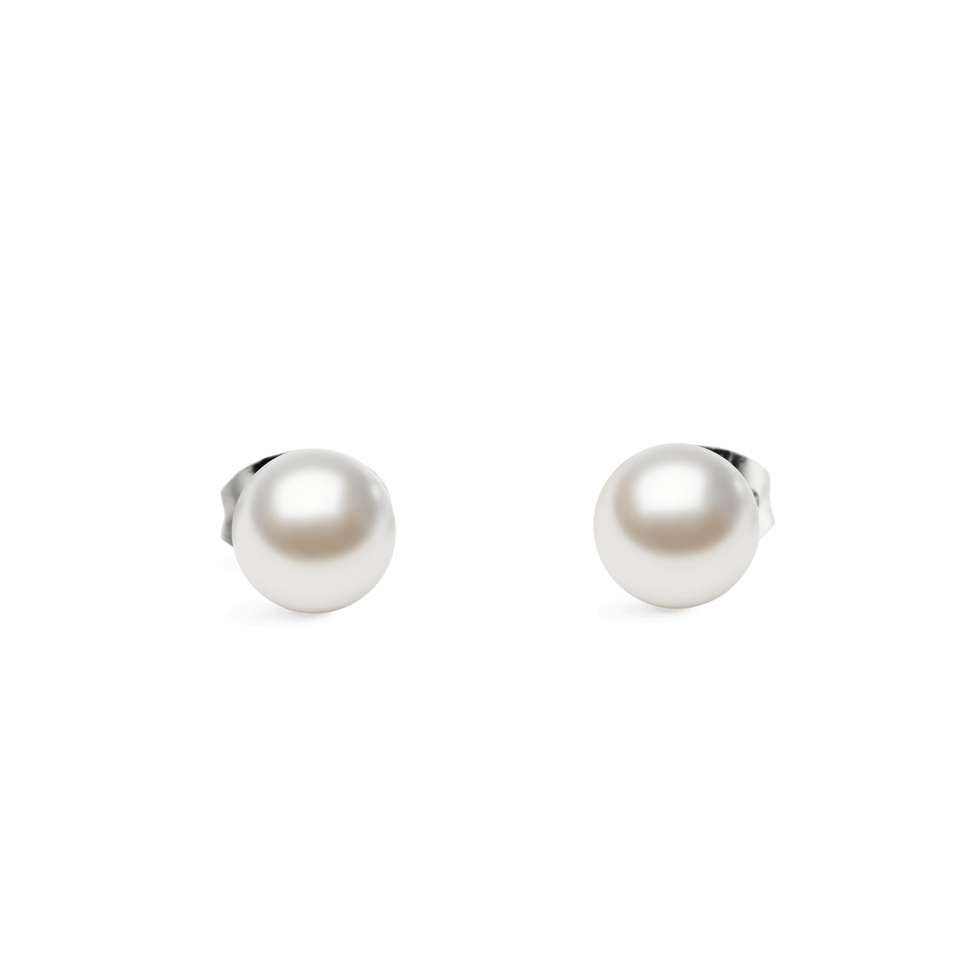 Pearl Stud Earrings Silver