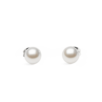 Pearl Stud Earrings Silver