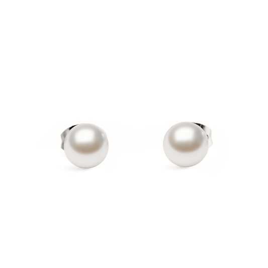 Pearl Stud Earrings Silver