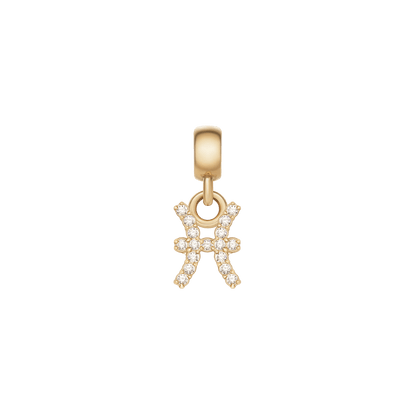 Crystal Zodiac Charm Gold