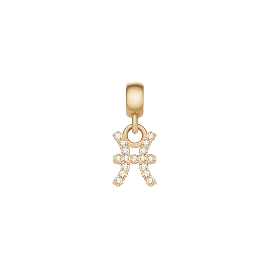 Crystal Zodiac Charm Gold