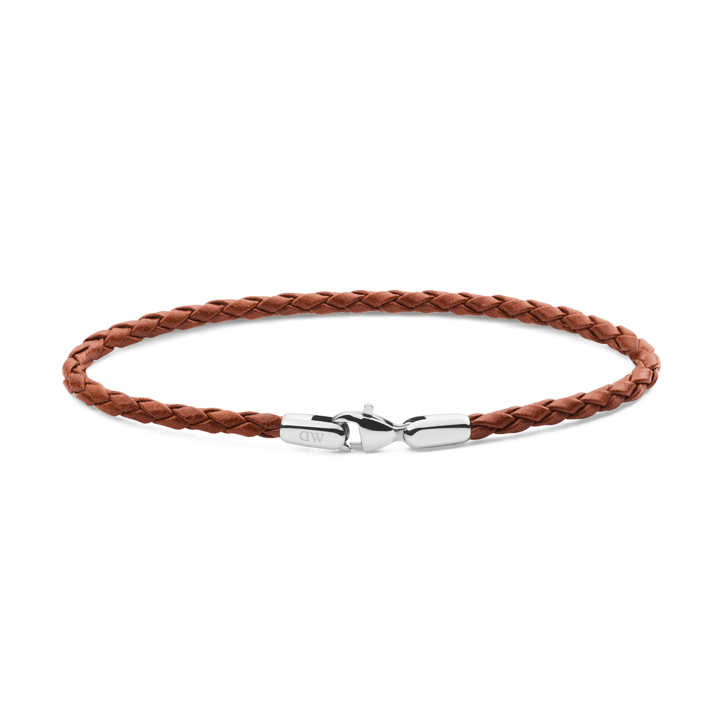 Daniel Braided Leather Bracelet St Mawes 2.8 Silver