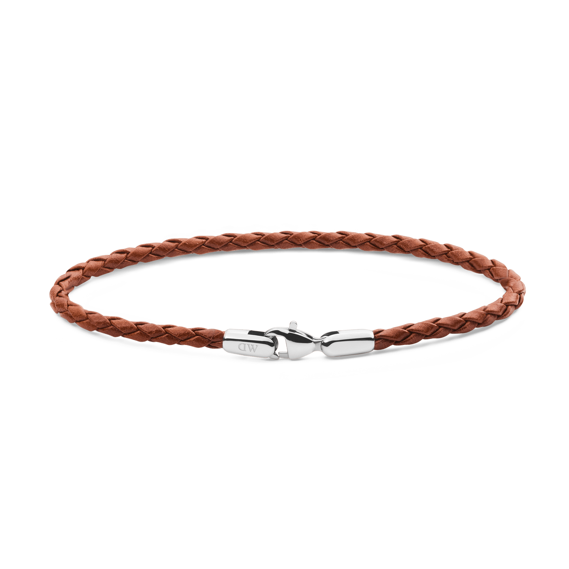Daniel Braided Leather Bracelet St Mawes 2.8 Silver