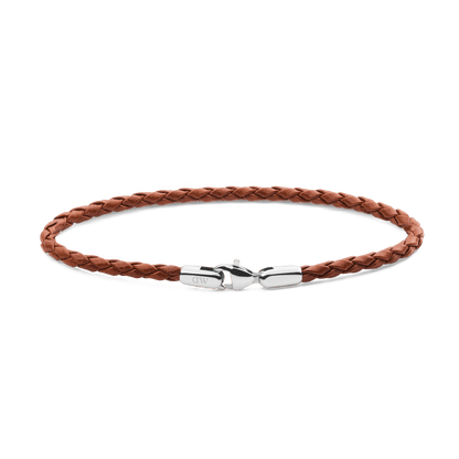 Daniel Braided Leather Bracelet St Mawes 2.8 Silver