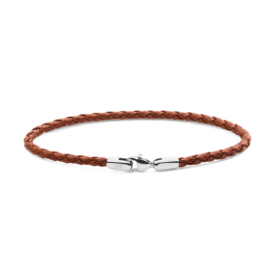 Daniel Braided Leather Bracelet St Mawes 2.8 Silver