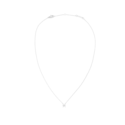 Crystal Zodiac Chain Necklace Silver