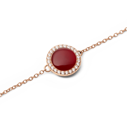 Audrey Bracelet  Red Agathe Rose Gold