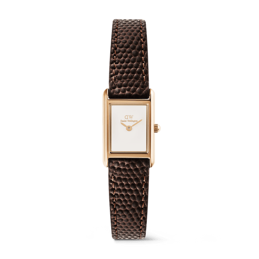 Bound Mini Dark Brown Lizard Rose Gold