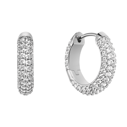 Pavé Crystal Earrings Silver