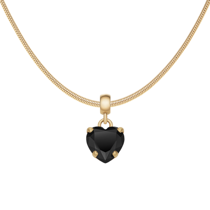 Heart Black Crystal Charm G