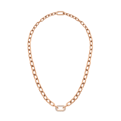 Crystal Link Necklace Rose Gold