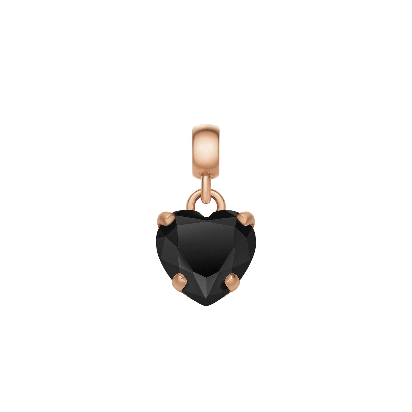 Heart Black Crystal Charm RG